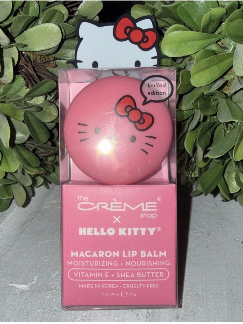The Crème Shop x Sanrio Hello Kitty Macaron Lip Balm Icing On The Cake NEW - Picture 2 of 4